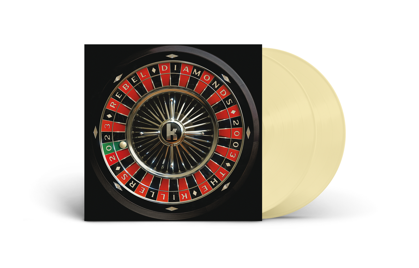The Killers' "Rebel Diamonds" vinyl record with roulette wheel cover art.