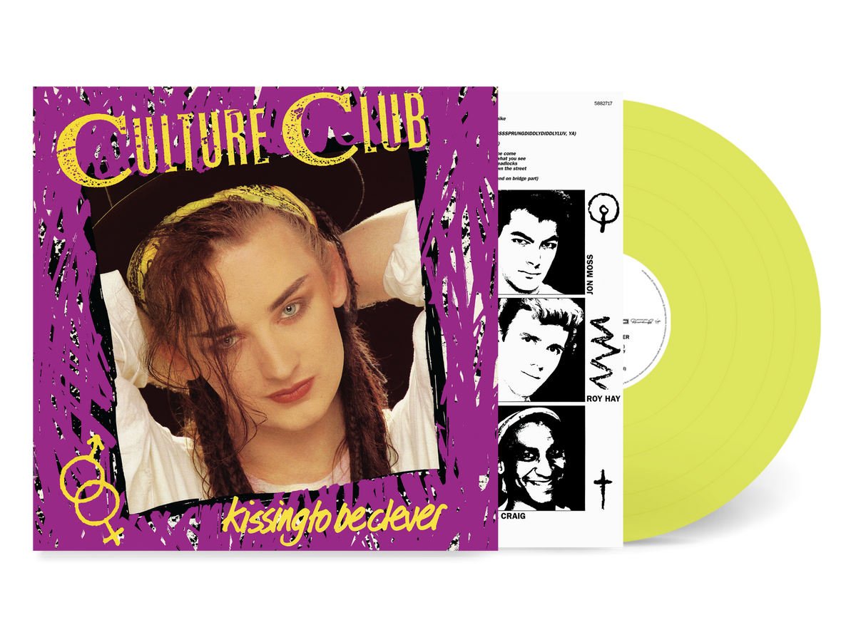 Culture Club āKissing To Be Cleverā vinyl record with yellow disc.