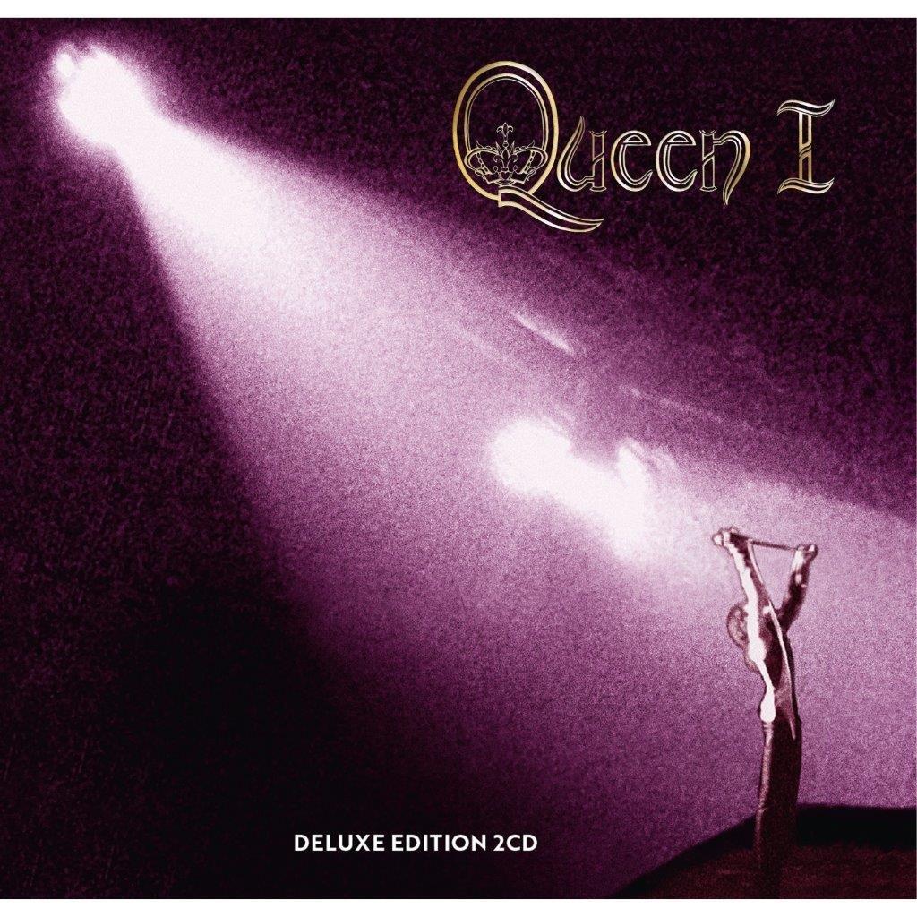 Album cover showing Freddie Mercury in a spotlight with the text Queen I.