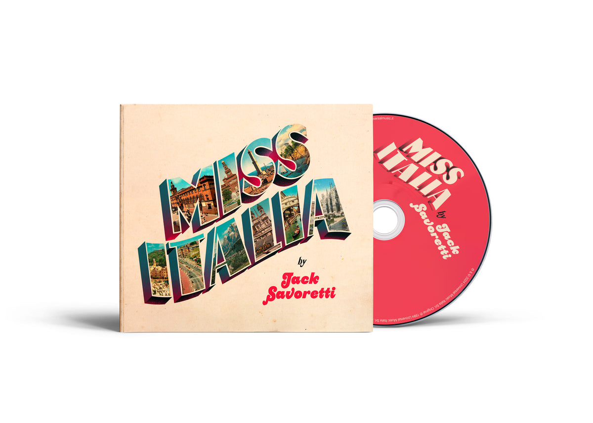 Jack Savoretti "Miss Italia" CD case with Italian landscape imagery.