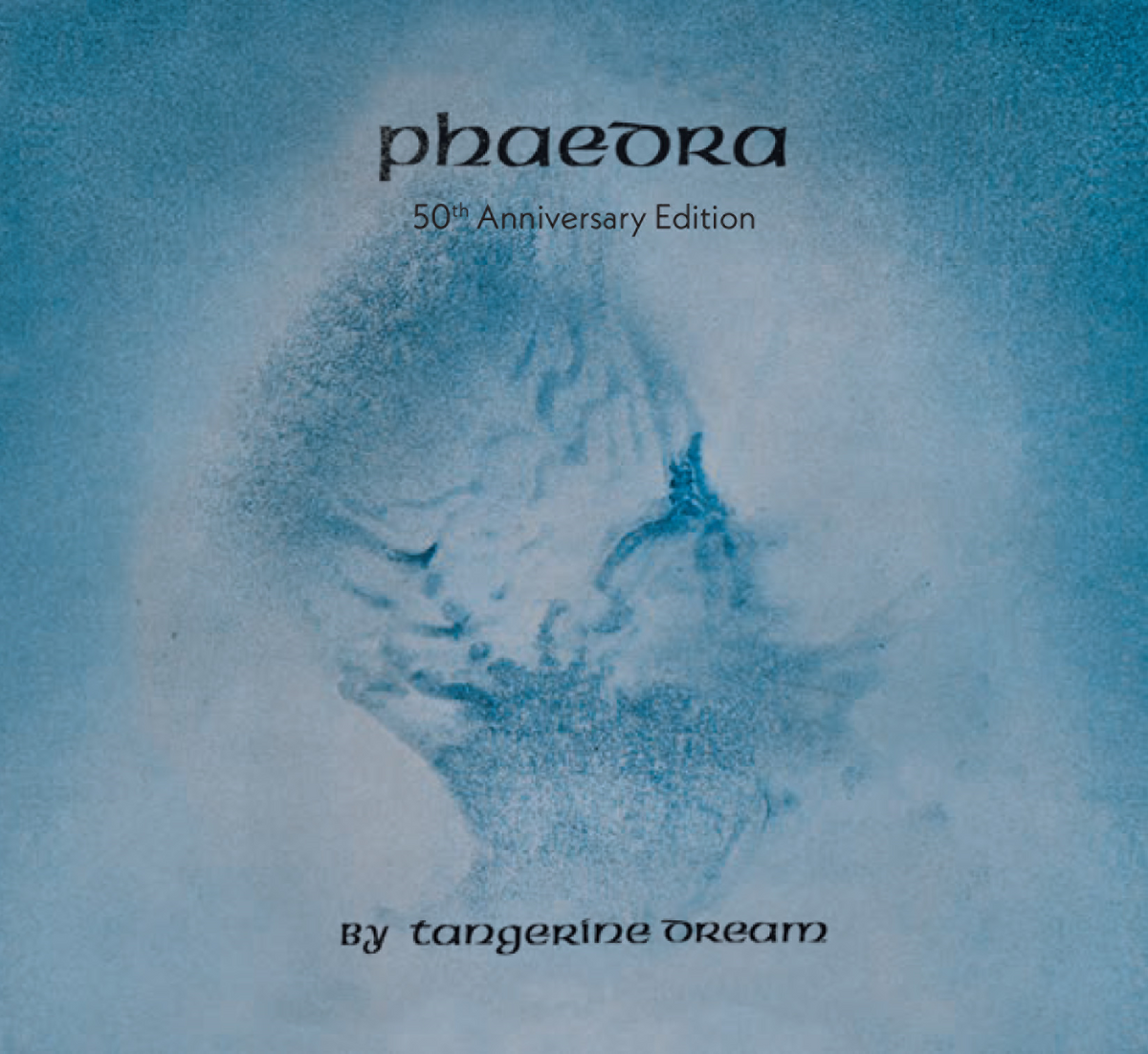 Blue album cover for Tangerine Dream’s “Phaedra” with a blurred face.