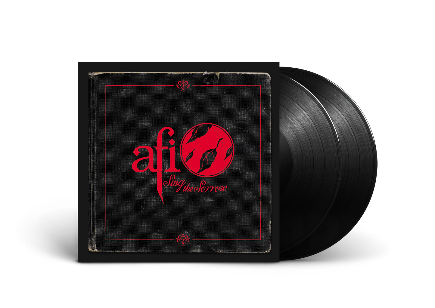 AFI Sing The Sorrow vinyl record album cover with two black vinyl discs.