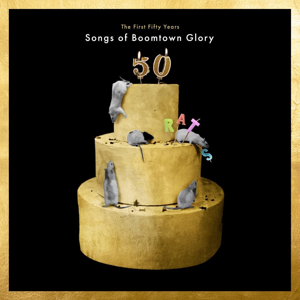 Album cover for The Boomtown Rats’ “Songs of Boomtown Glory” with rats and cake.