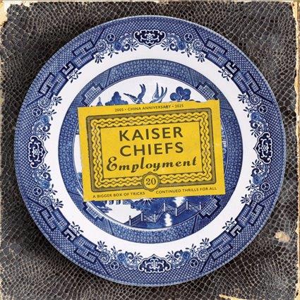 Kaiser Chiefs âEmploymentâ CD in blue and white willow pattern packaging.