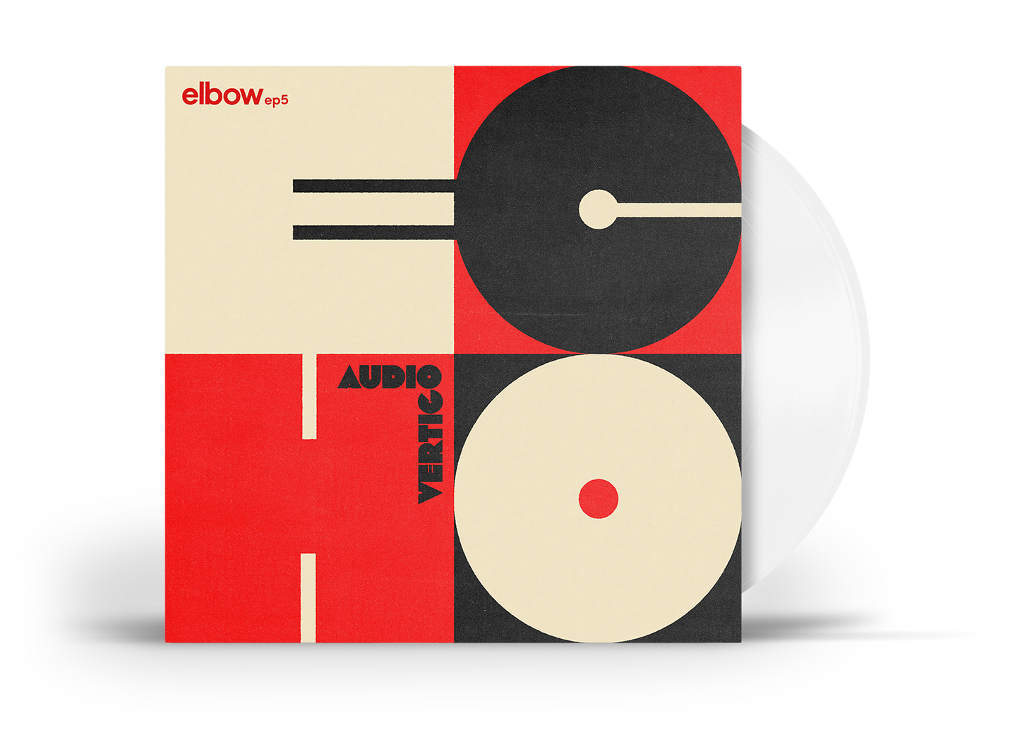 Elbow Audio Vertigo Echo EP5 vinyl record with geometric cover art.