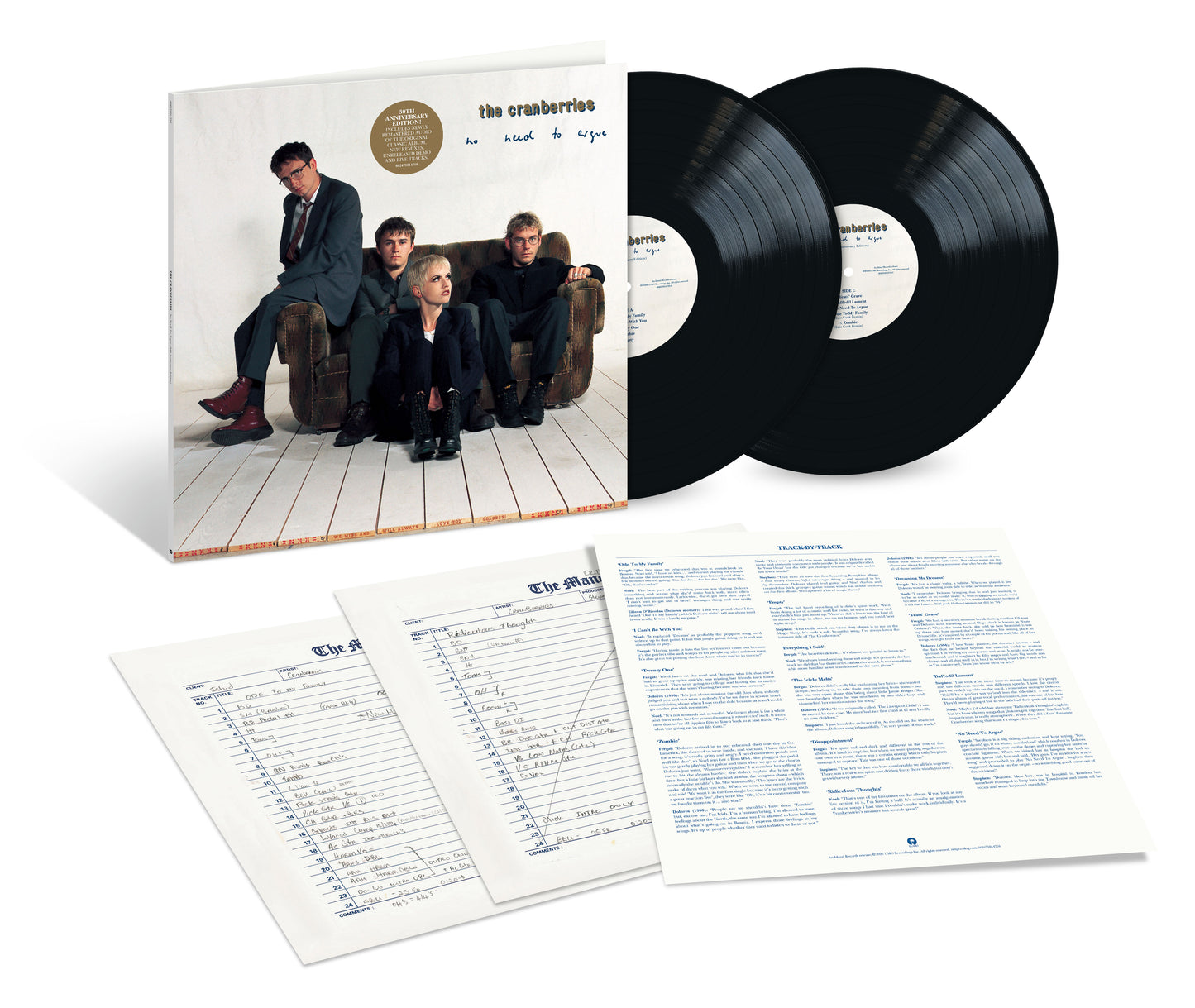 The Cranberries’ “No Need To Argue” 30th anniversary 2LP vinyl record set.