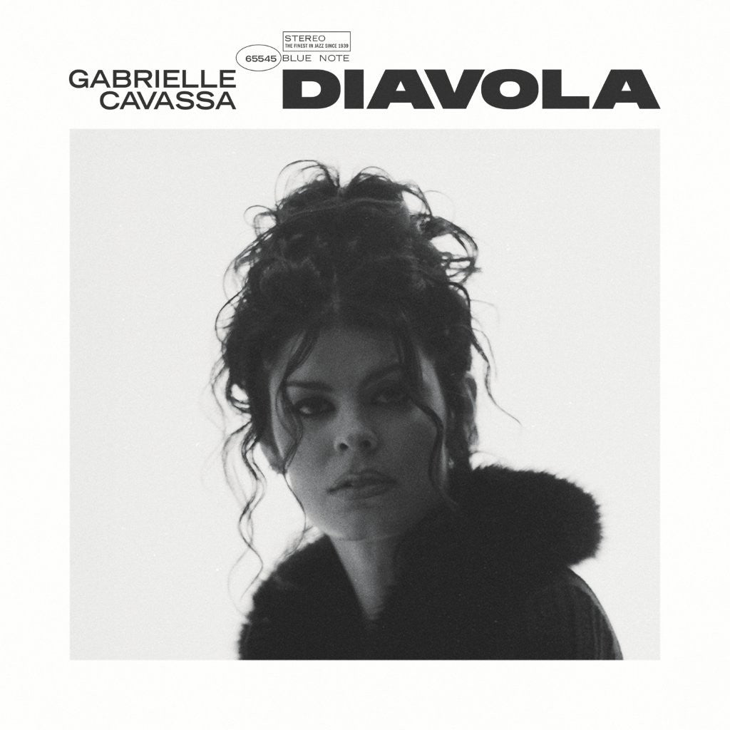 Gabrielle Cavassa album cover, “Diavola”, featuring a black and white portrait.