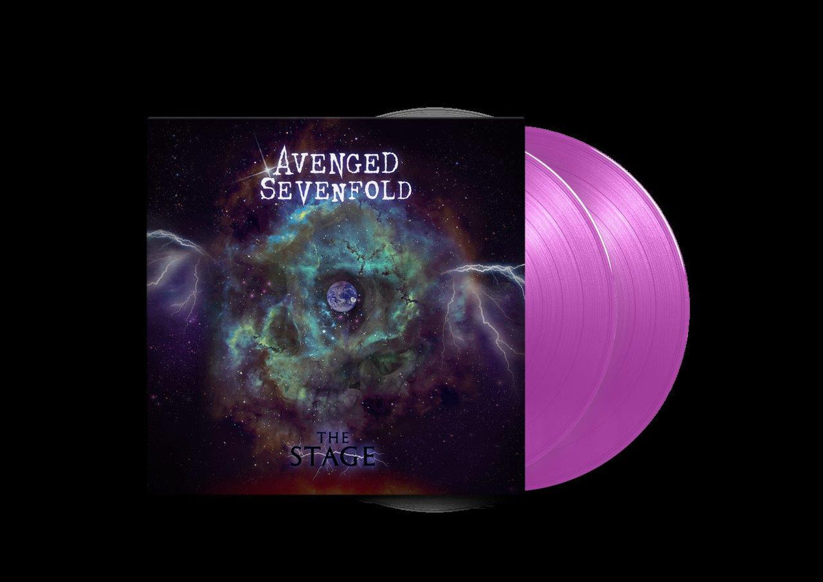 Avenged Sevenfold "The Stage" vinyl record with violet colored discs.