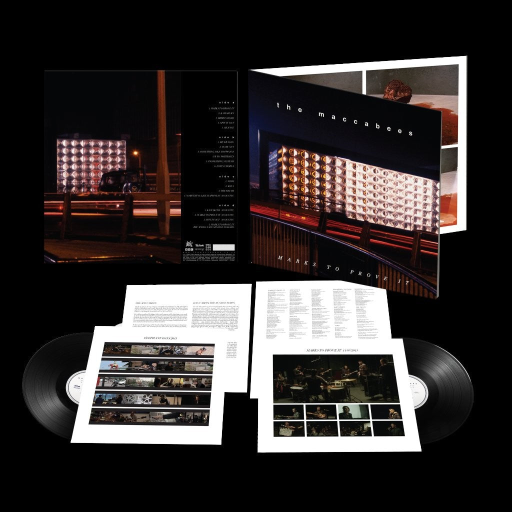 The Maccabees “Marks To Prove It” vinyl record and accompanying inserts.