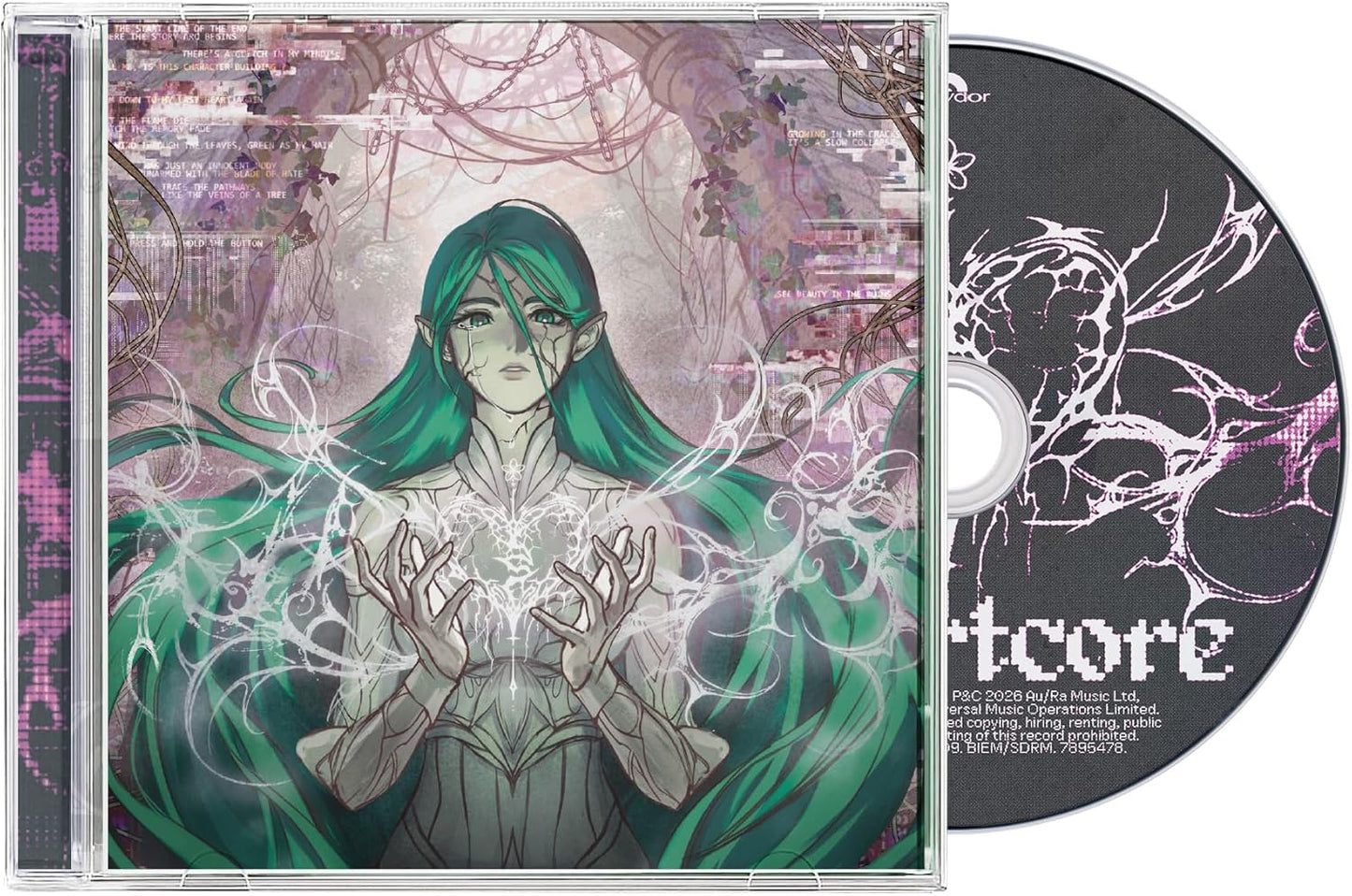 CD cover for Au/Ra’s “Heartcore” featuring anime-style art and text.
