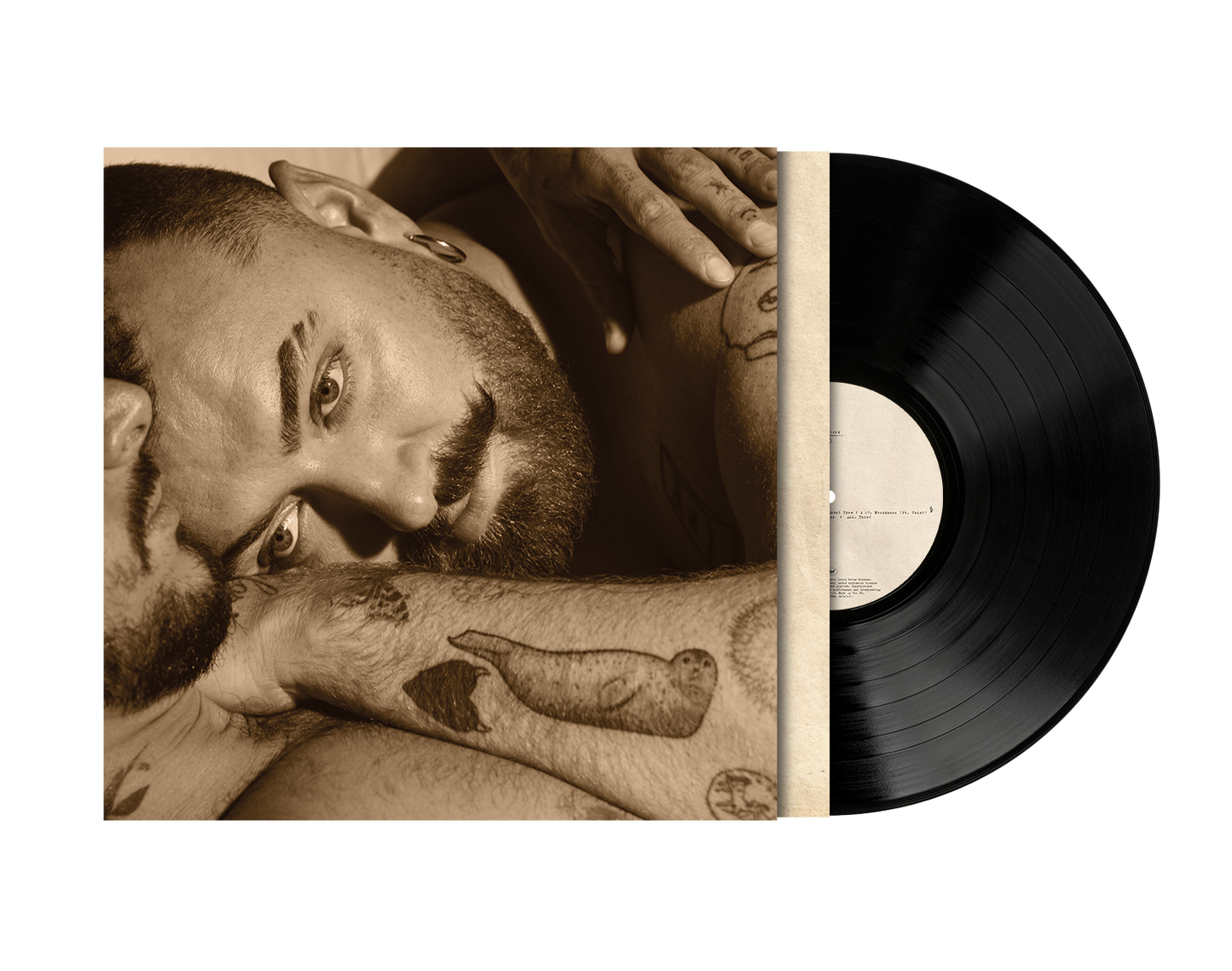 Sam Smith "Hazel Eyes" vinyl record with portrait and black disc.