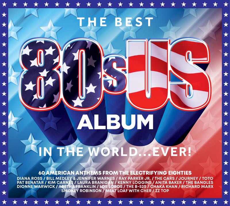 80s US album cover with red, white, and blue star-spangled design.