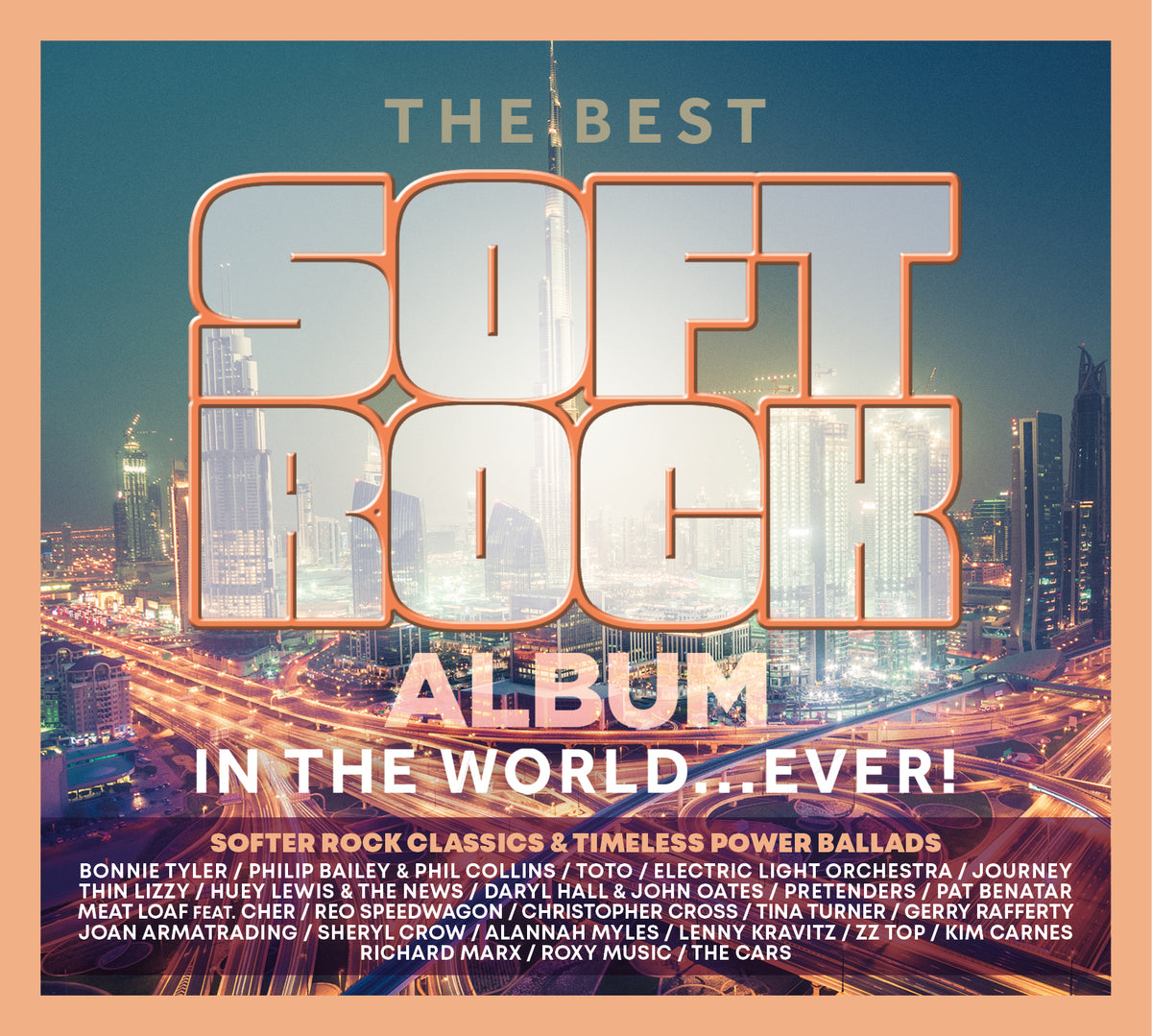 CD cover for “The Best Soft Rock Album ITW…Ever!” with city lights.