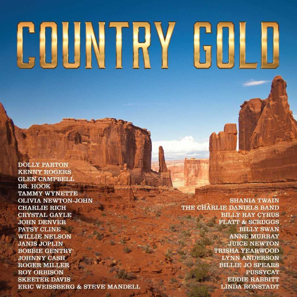 Country Gold" vinyl record cover with desert landscape and artist names.