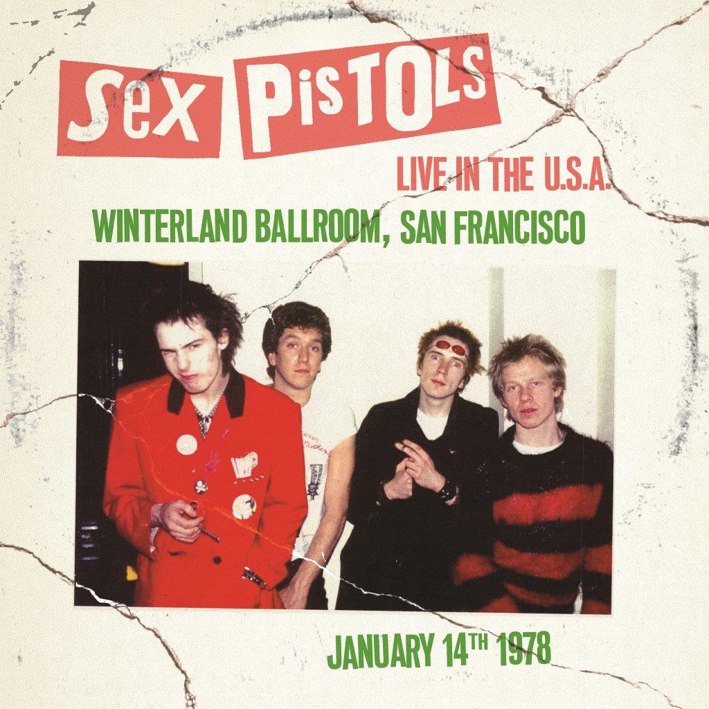Sex Pistols album cover featuring a black and white photo of the band.