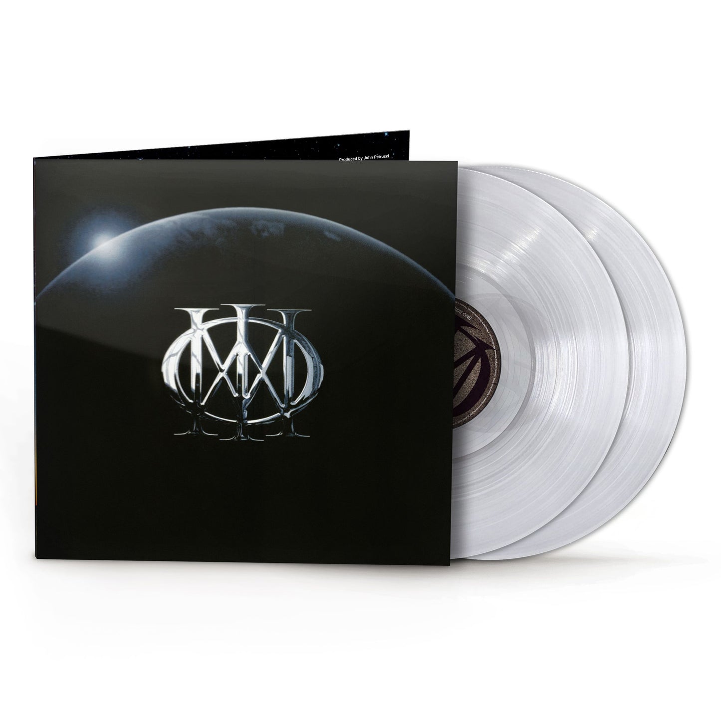 Dream Theater vinyl record with silver logo and Earth image.