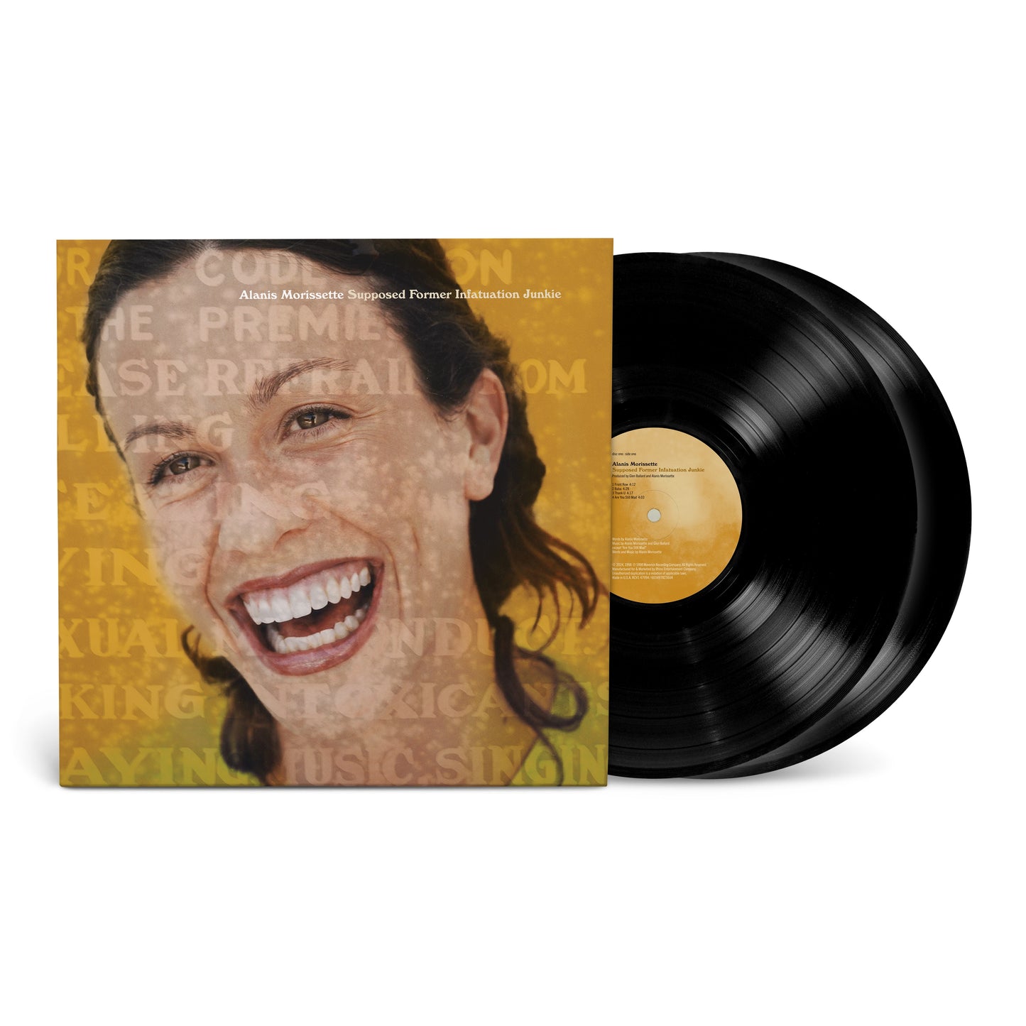 Alanis Morissette vinyl record with yellow cover and portrait.