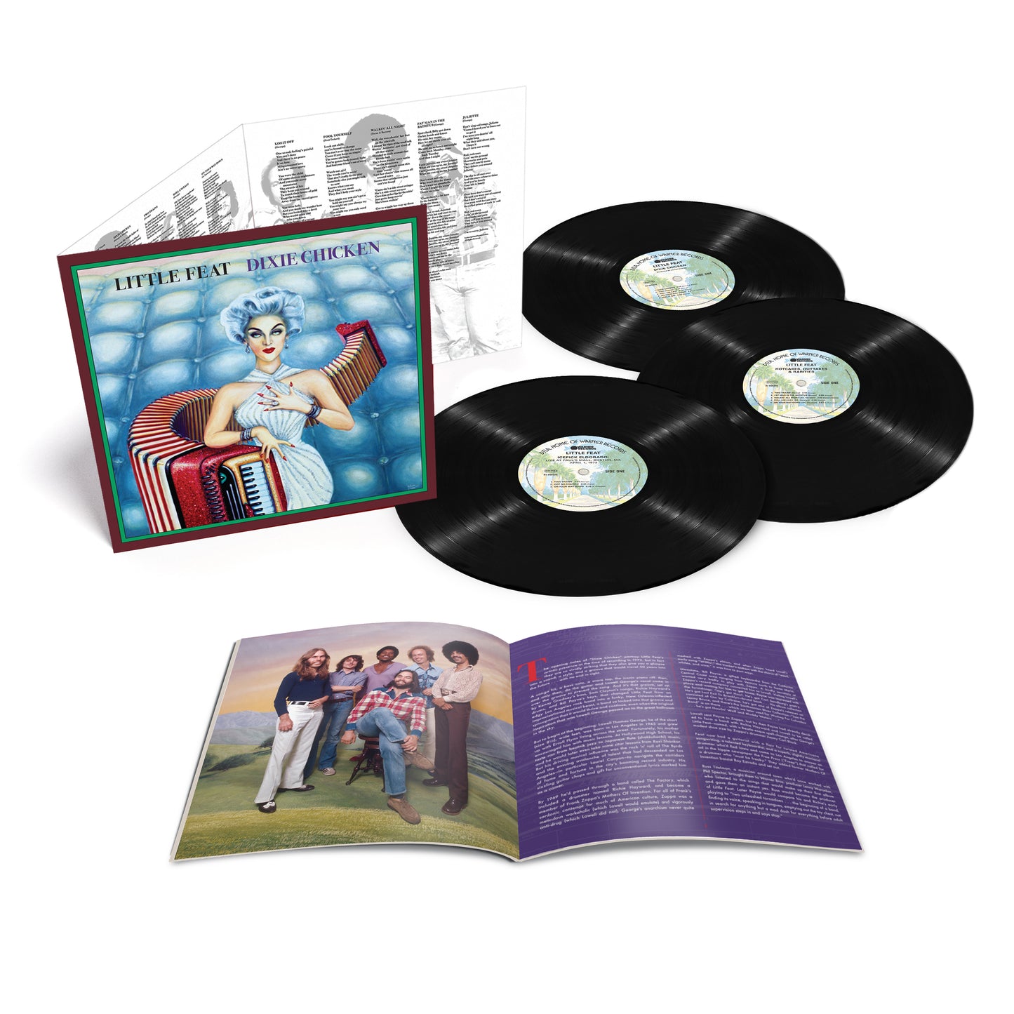 Little Feat’s “Dixie Chicken” deluxe vinyl edition: three LPs and booklet.