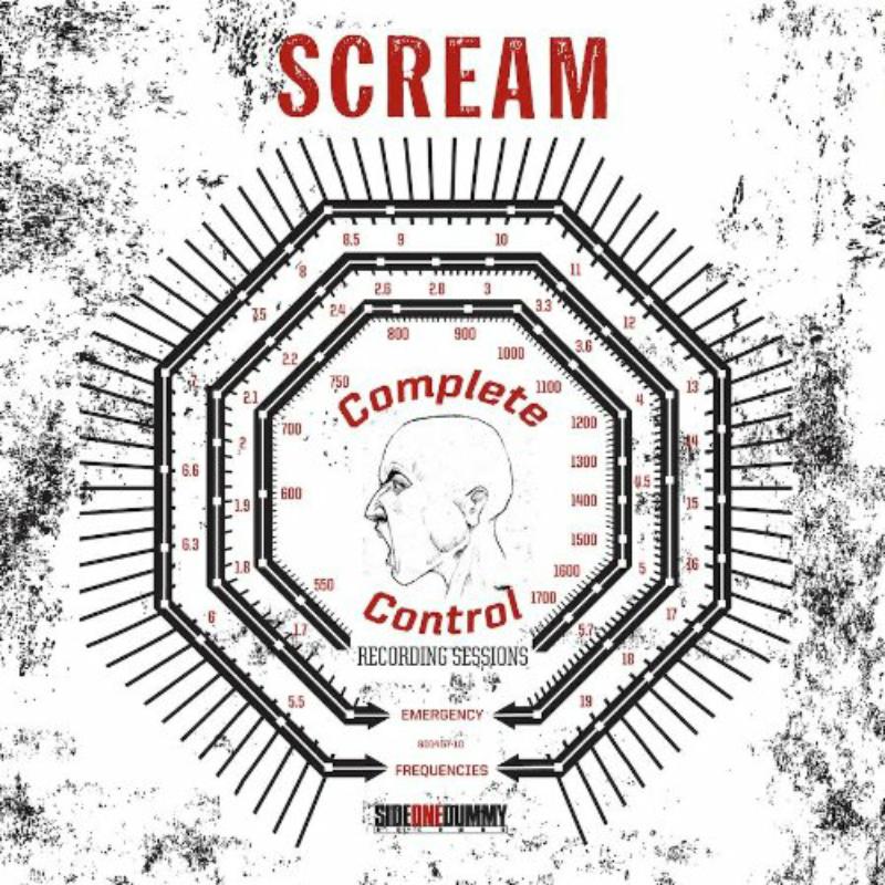 Scream" vinyl album cover: distressed octagon with a screaming face inside.