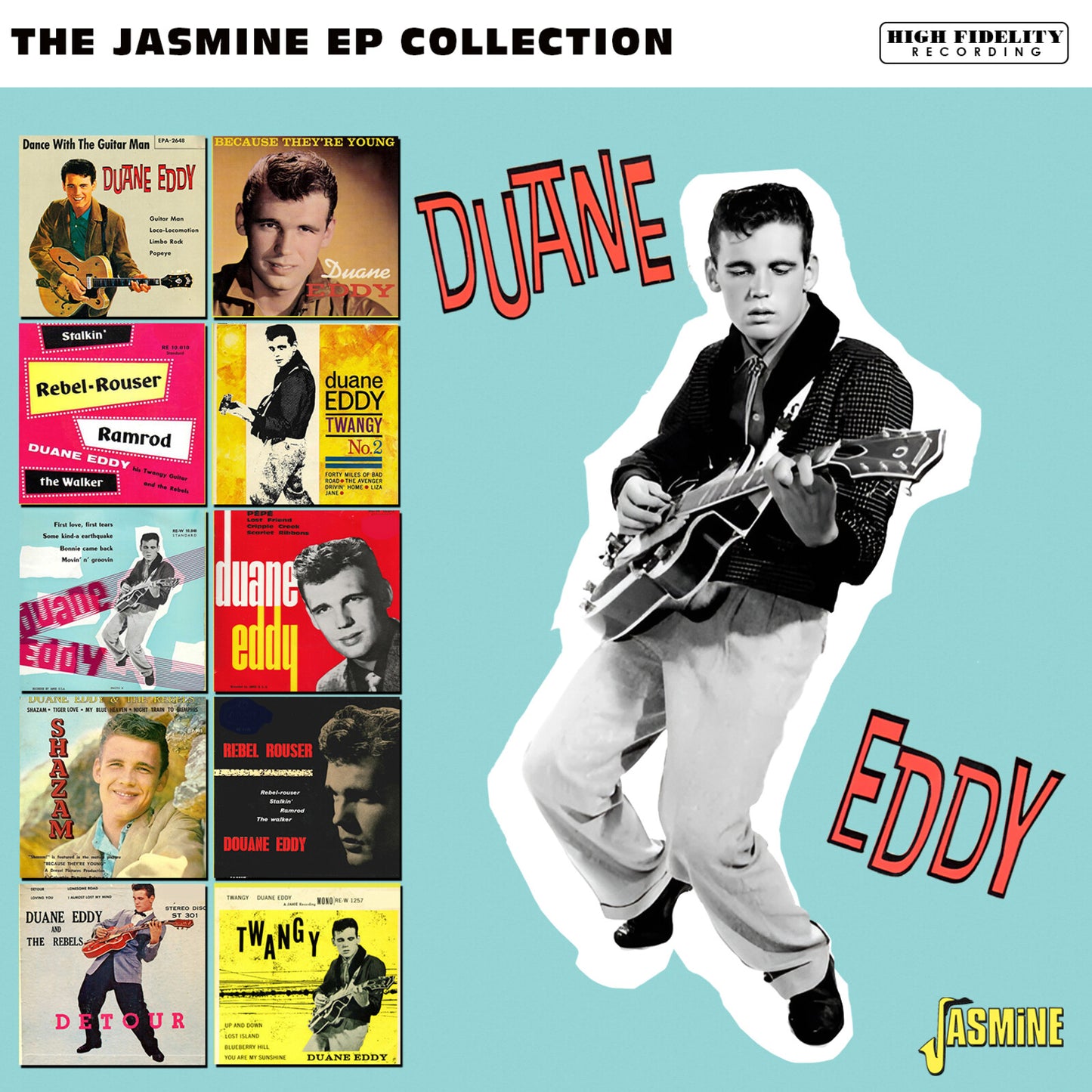 CD cover for Duane Eddy’s “The EP Collection” featuring collage of album art.