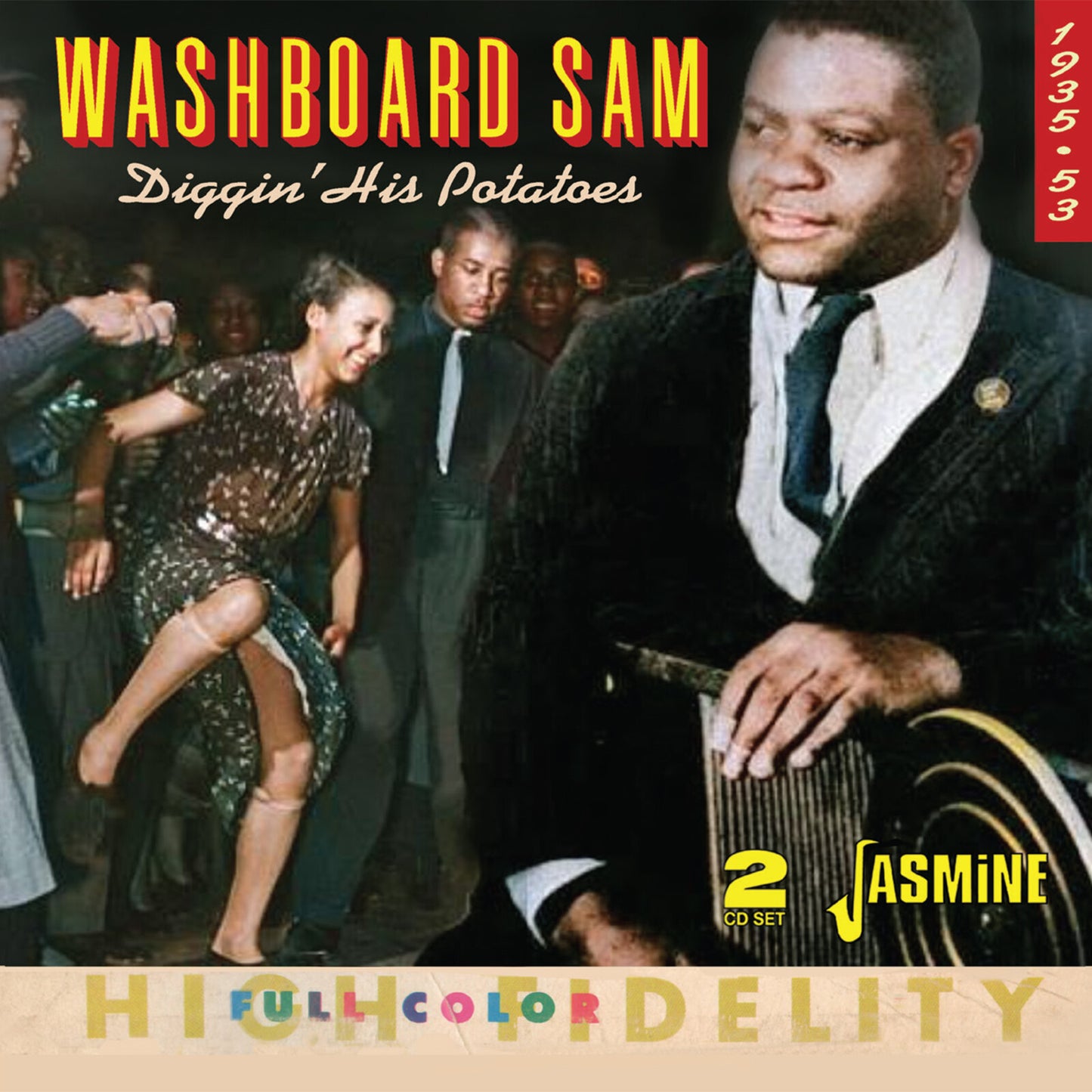 CD cover for Washboard Sam’s “Diggin’ His Potatoes” featuring a vintage photograph.