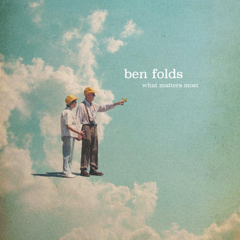 Album cover: Ben Folds’ “What Matters Most” with boys and clouds.