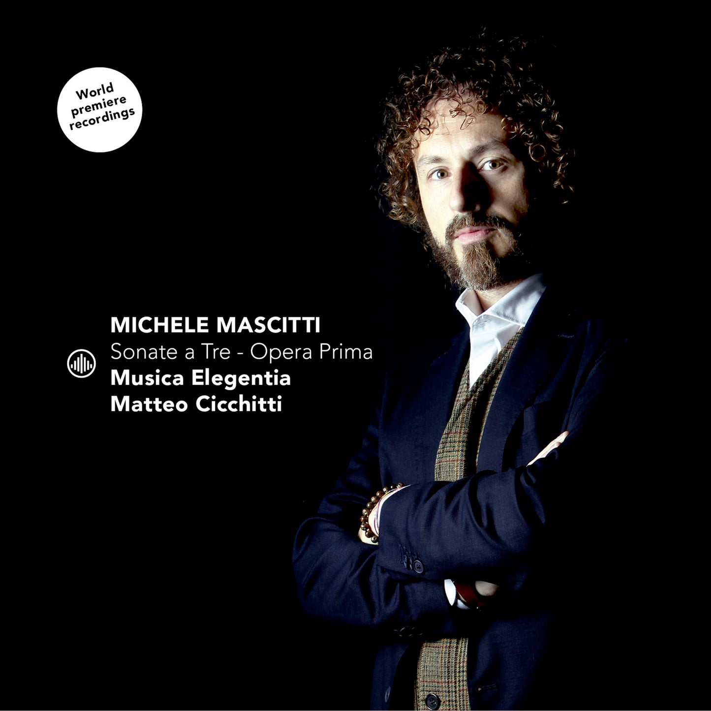 CD cover featuring a portrait of composer Michele Mascitti in a suit.