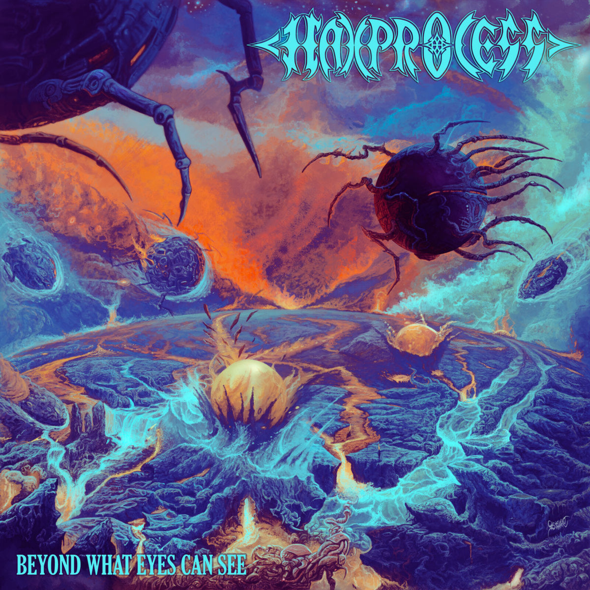 CD cover art: insectoid creatures amidst a swirling, colorful, apocalyptic landscape.