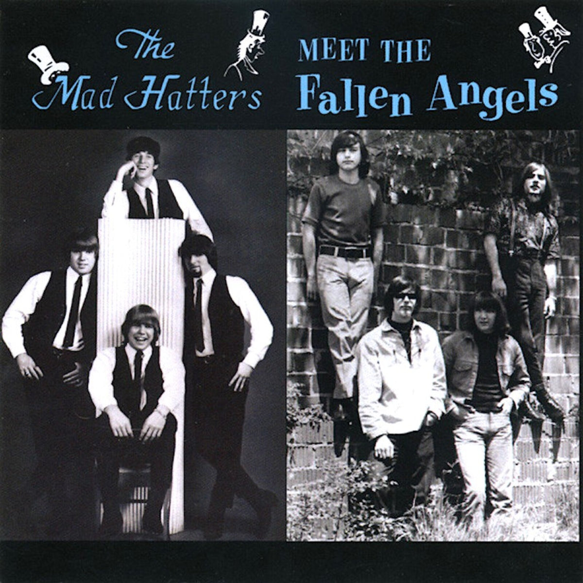 CD cover featuring two monochrome photos of 1960s rock bands.