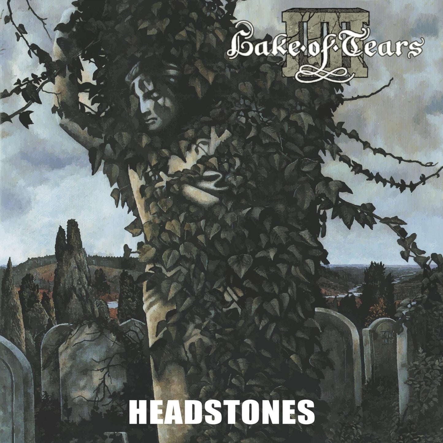 Album cover: veiled figure amidst vines and weathered gravestones.