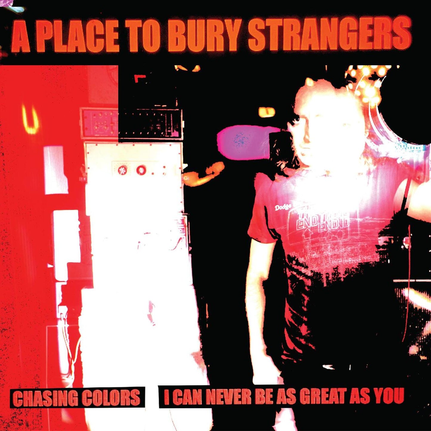 Album cover: A Place To Bury Strangers, red and black distressed aesthetic.