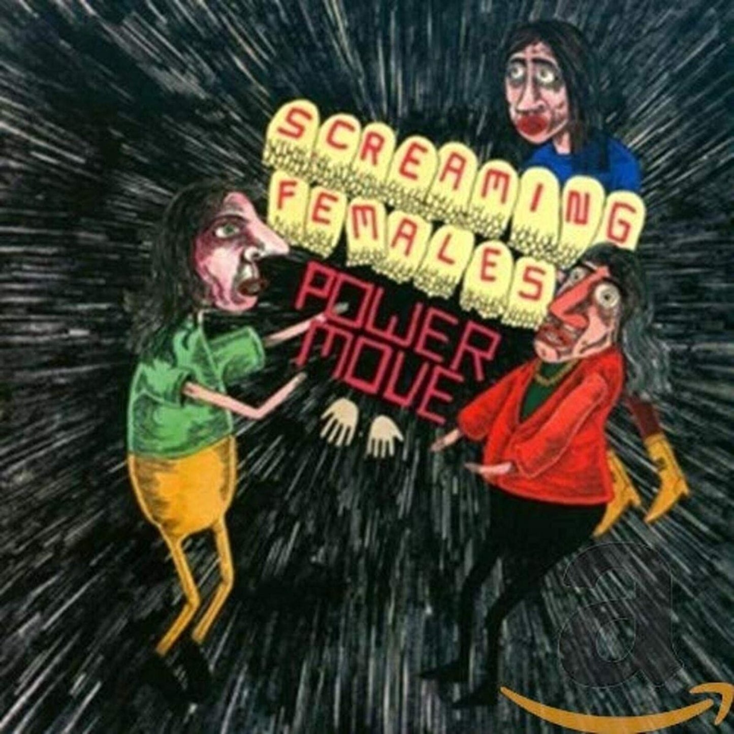 Album cover for Screaming Females’ “Power Move” with illustrated figures.