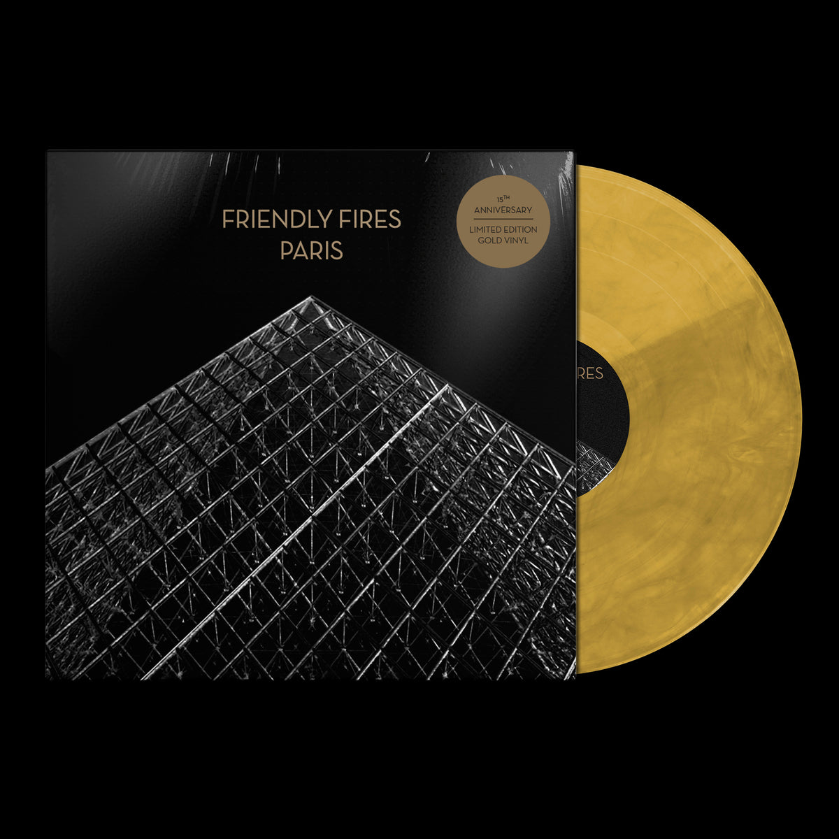 Gold vinyl record for Friendly Firesā āParisā 15th anniversary edition.