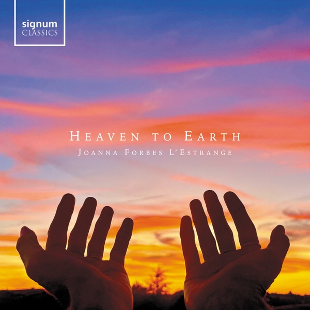 CD cover: sunset sky with outstretched hands, text "Heaven To Earth".