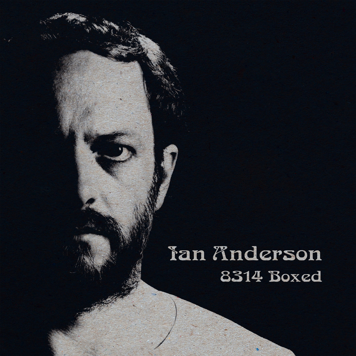 Black and white portrait of Ian Anderson with album title text.