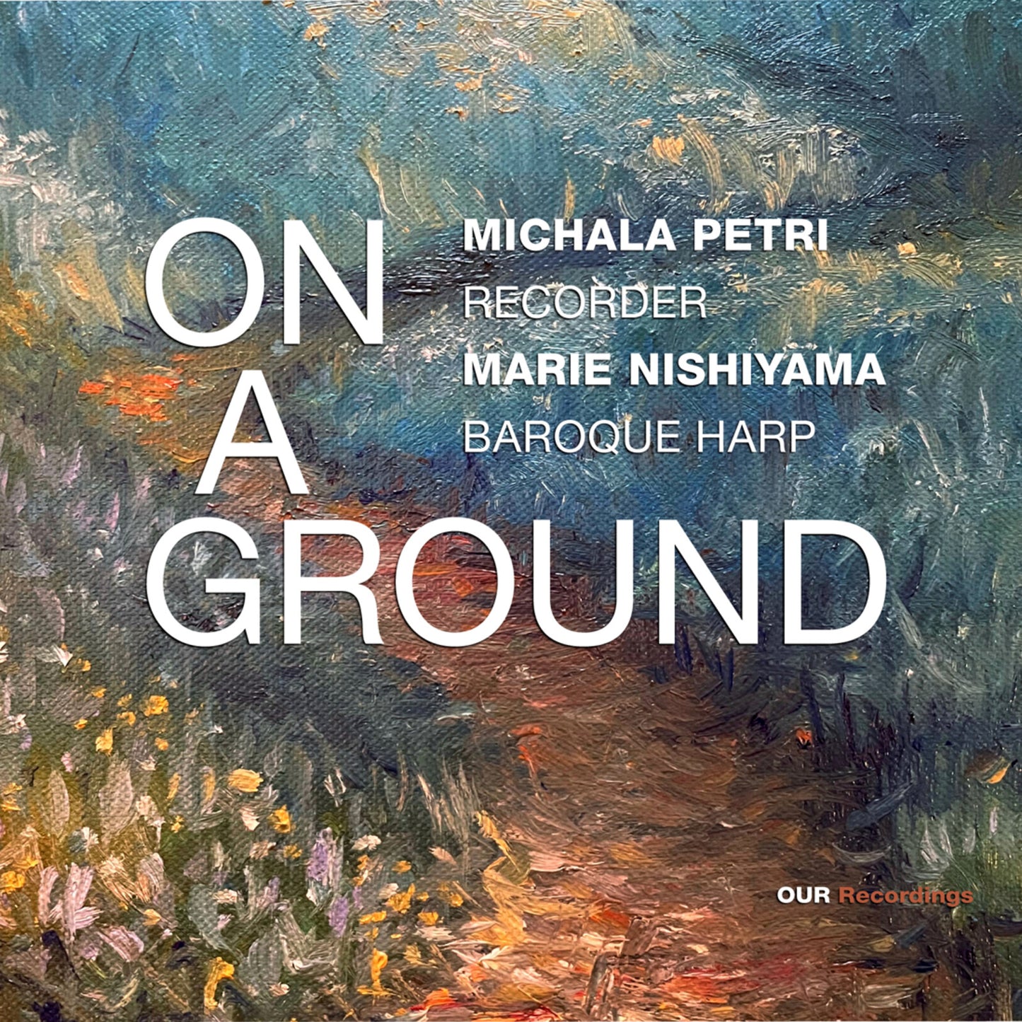 CD cover for "ON A GROUND" by Petri & Nishiyama, abstract art.