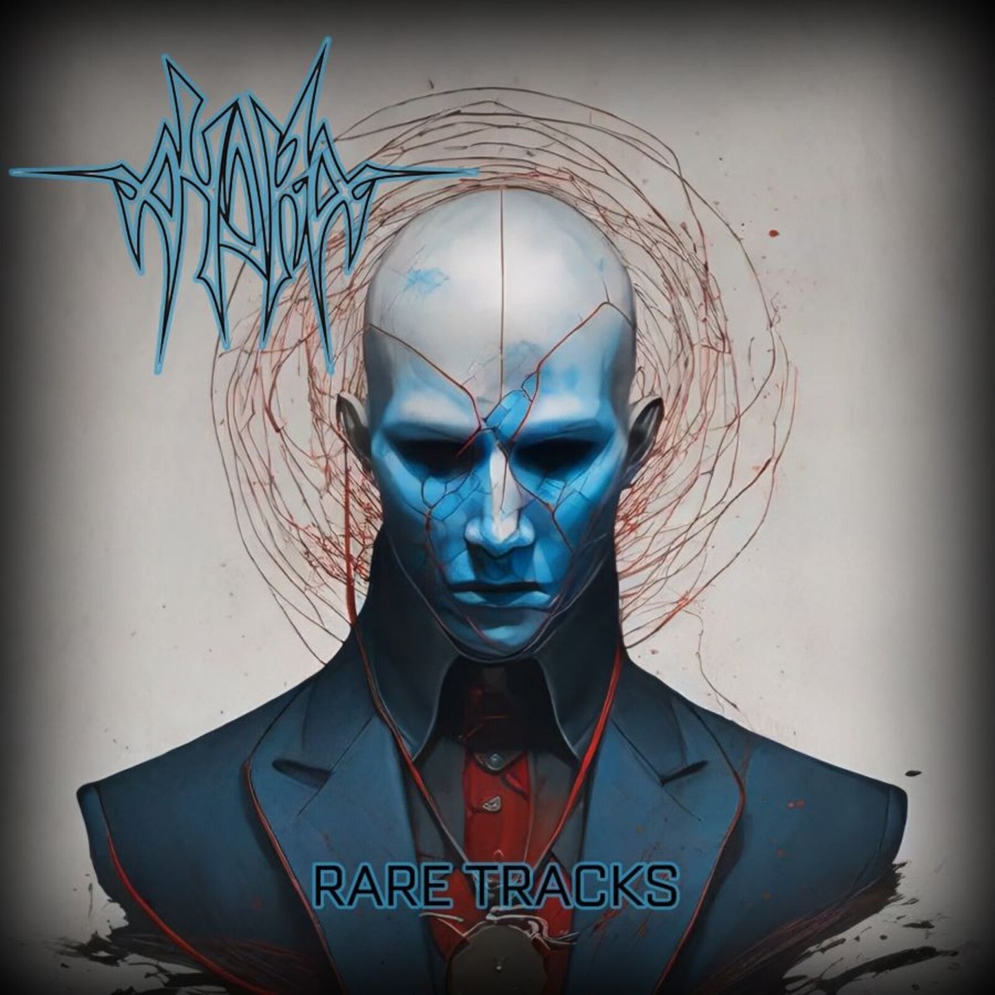 CD cover art: blue-toned portrait of a man with fractured face.