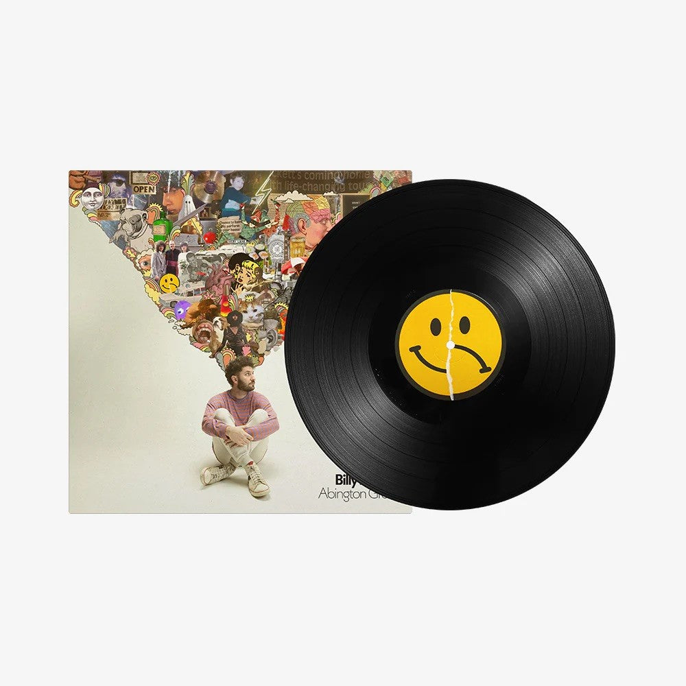 Black vinyl LP with colorful, collage-style album cover featuring a musician.