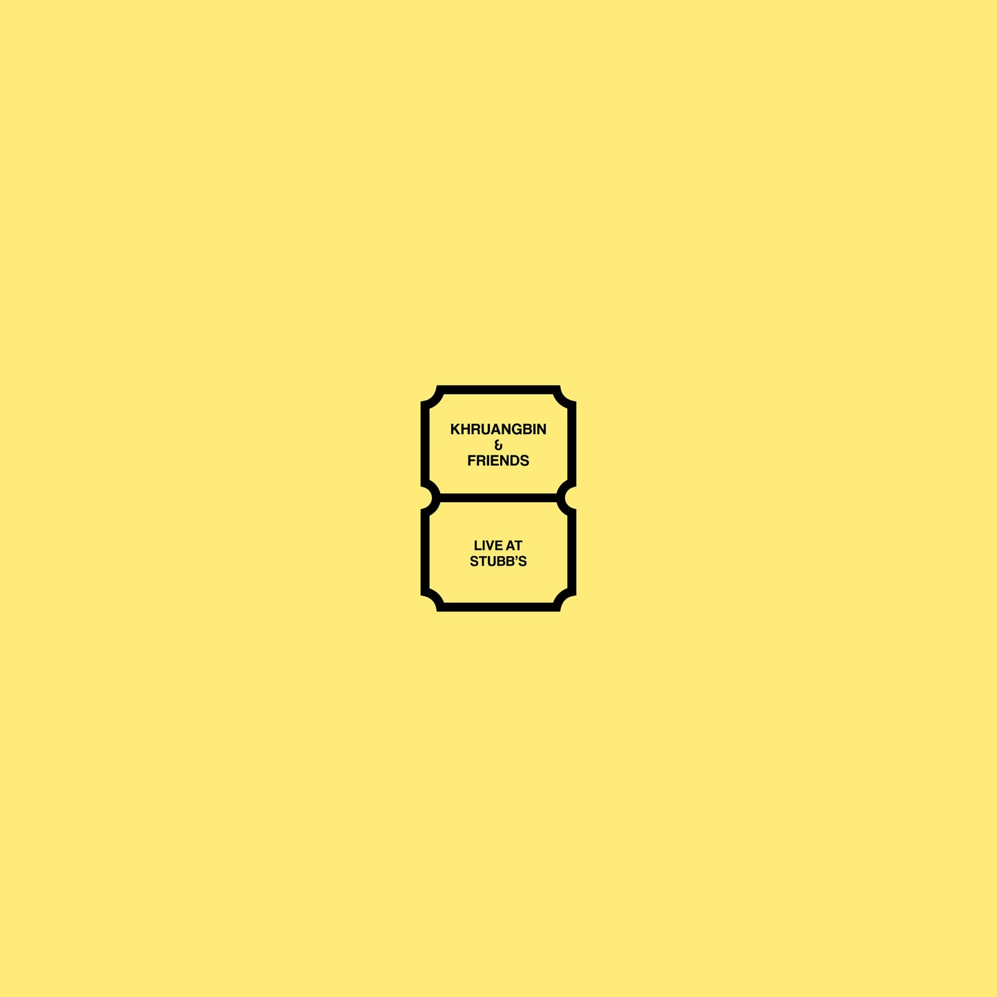 Yellow background with black text reading "Khruangbin & Friends - Live at Stubbs".