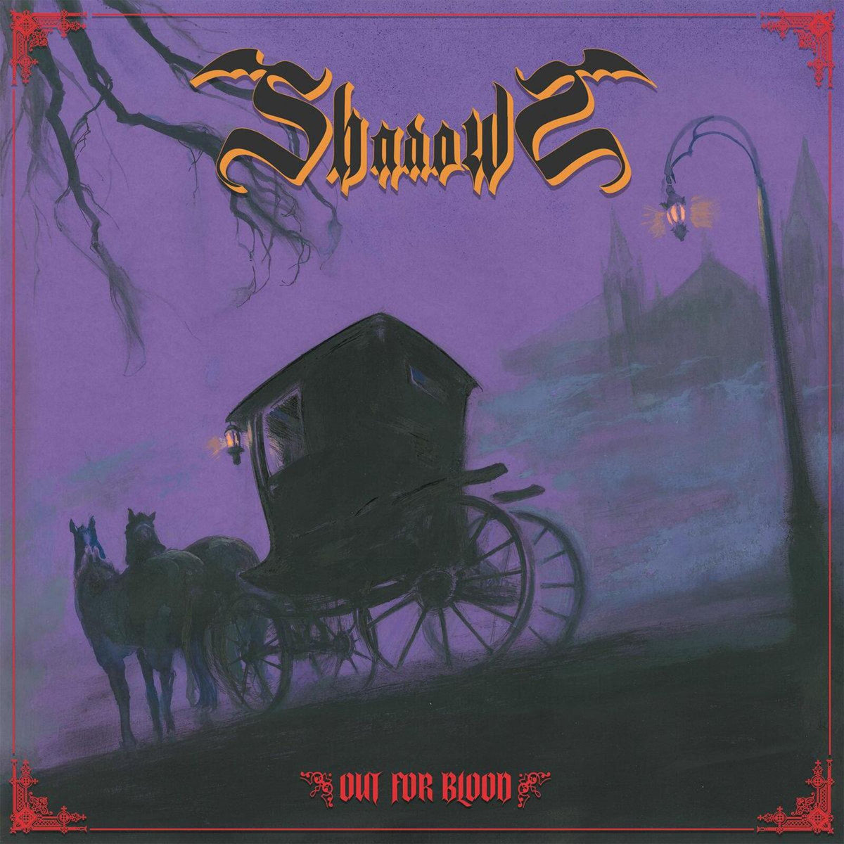 Purple album cover depicting a horse-drawn carriage in a foggy, gothic scene.