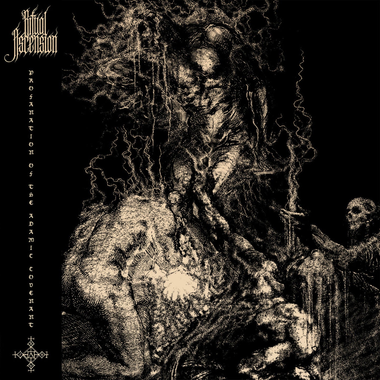 Dark, detailed album cover featuring a distorted, skeletal face and text.