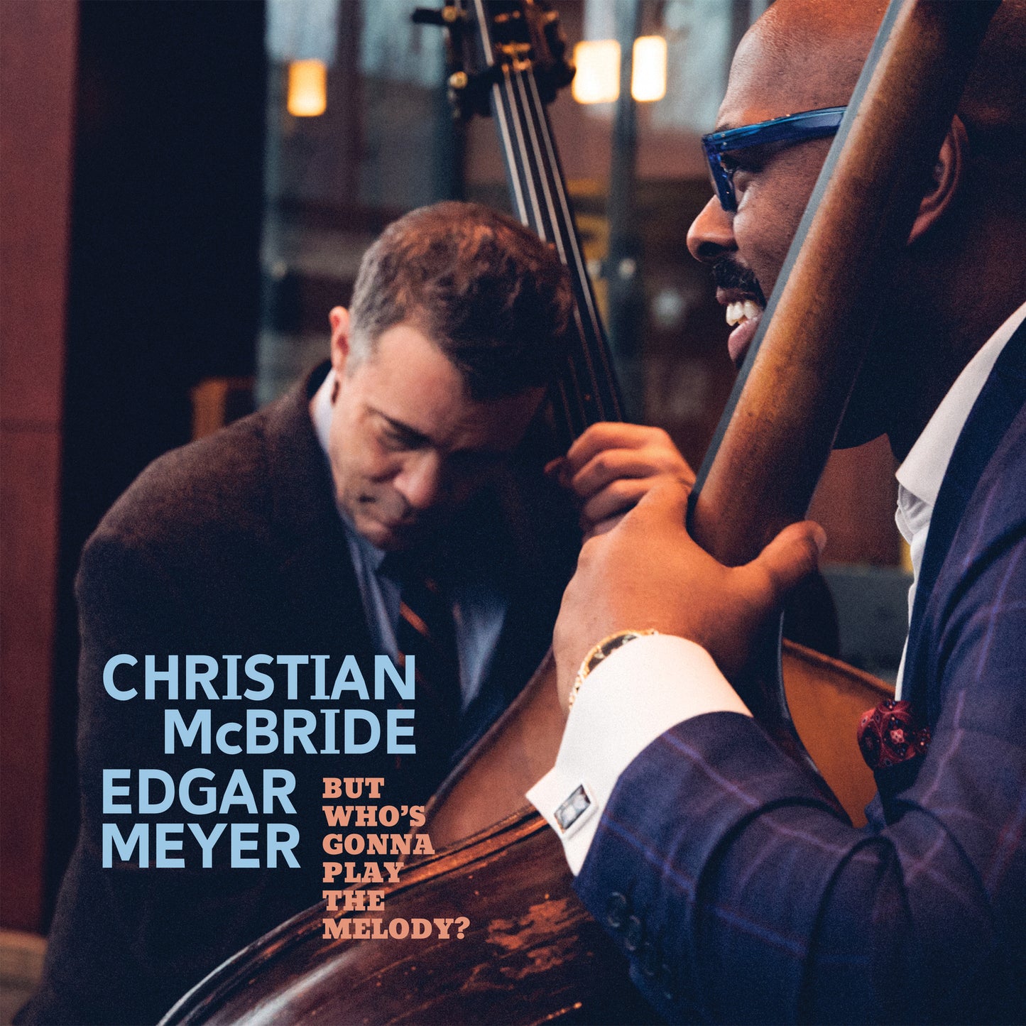 Christian McBride and Edgar Meyer album cover featuring two musicians with a bass.