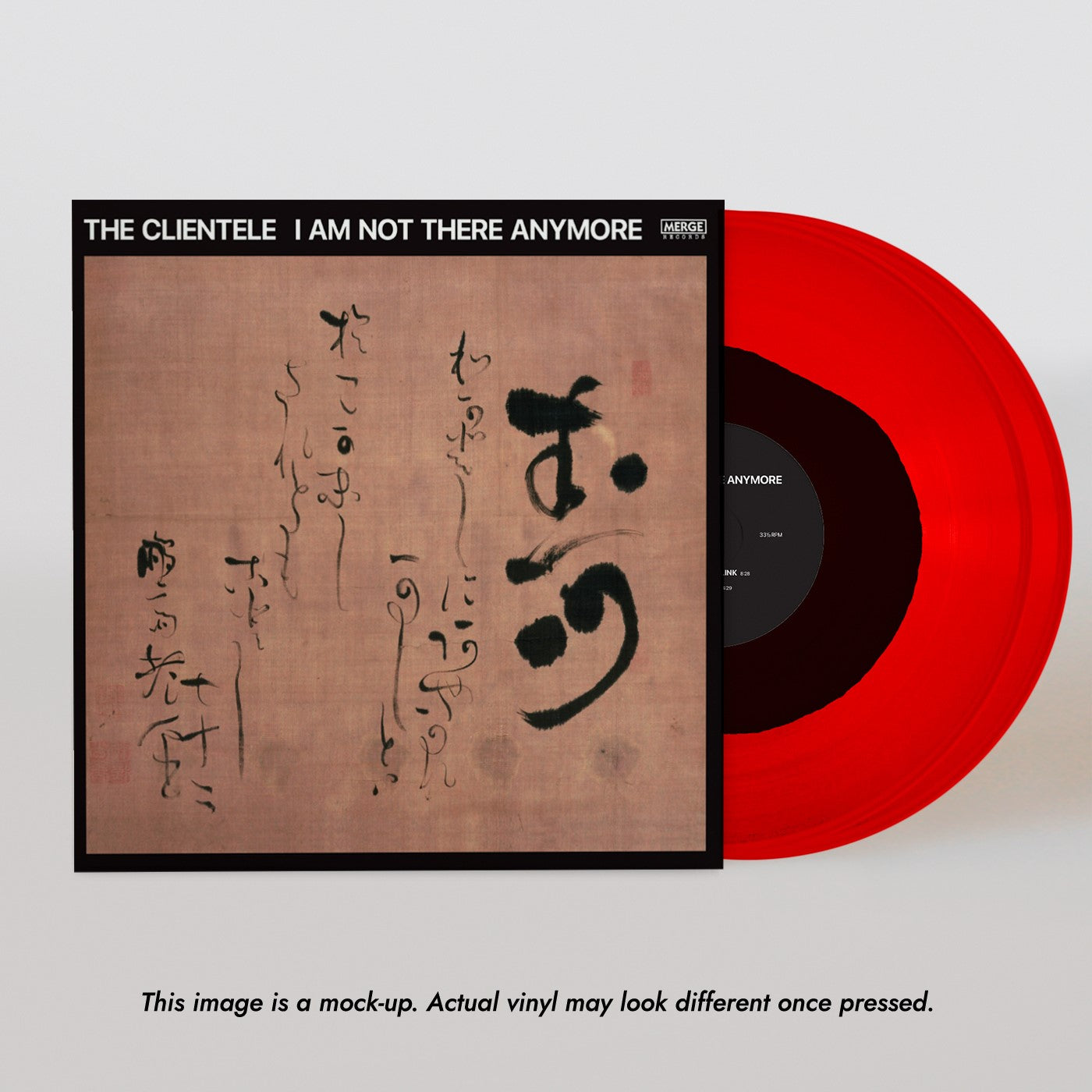 Vinyl record of The Clientele’s “I Am Not There Anymore” with red disc.