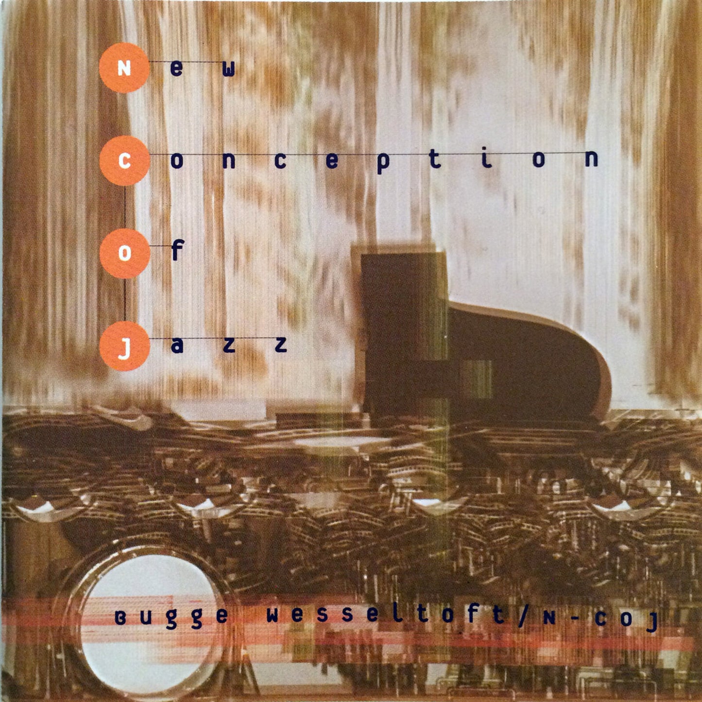 CD cover for Bugge Wesseltoft’s “New Conception of Jazz” with drums.