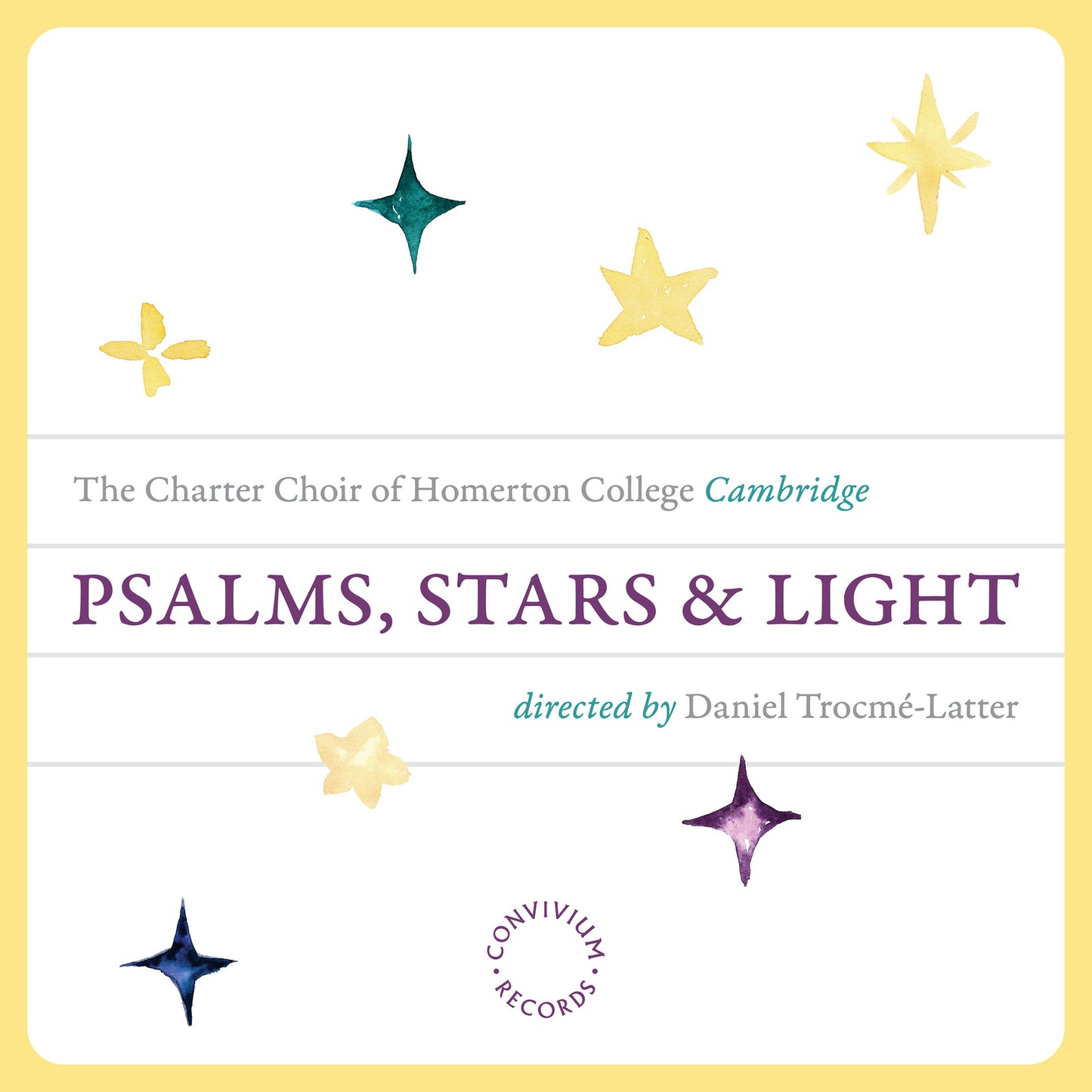 CD cover for "Psalms, Stars & Light" featuring scattered star illustrations.