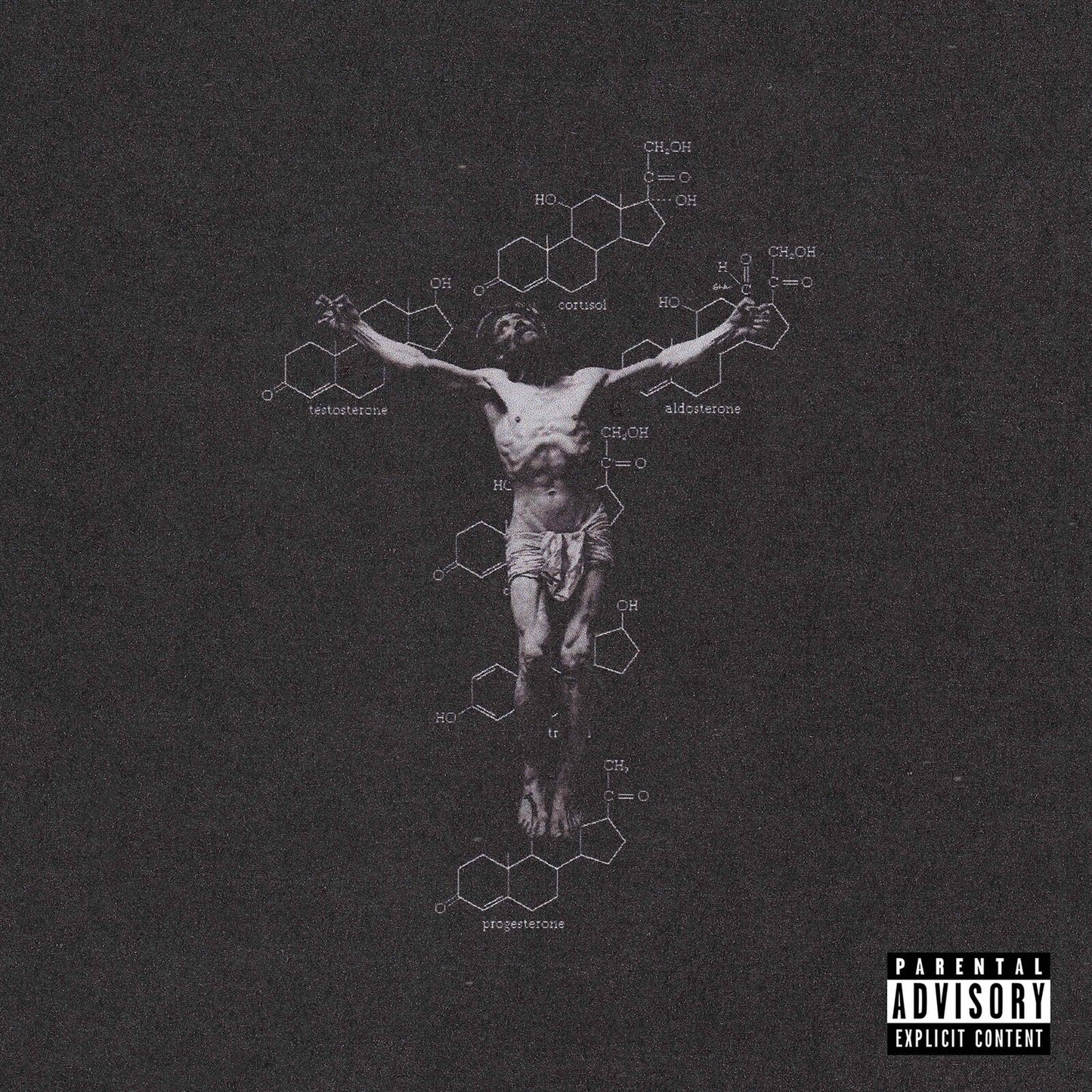 Album cover for Conway The Machine, featuring a silhouetted figure and chemical formulas.