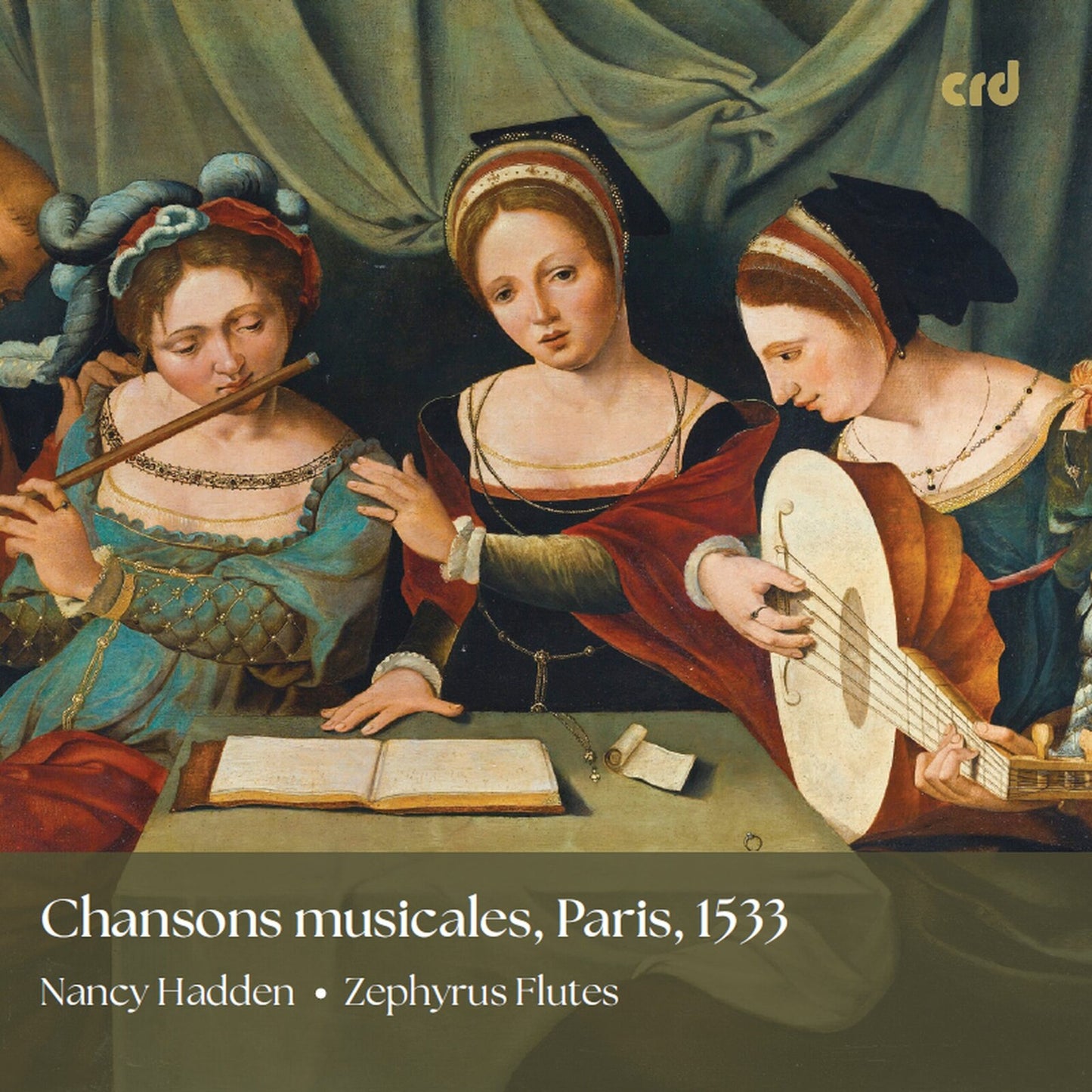 CD cover depicting three Renaissance women with musical instruments.