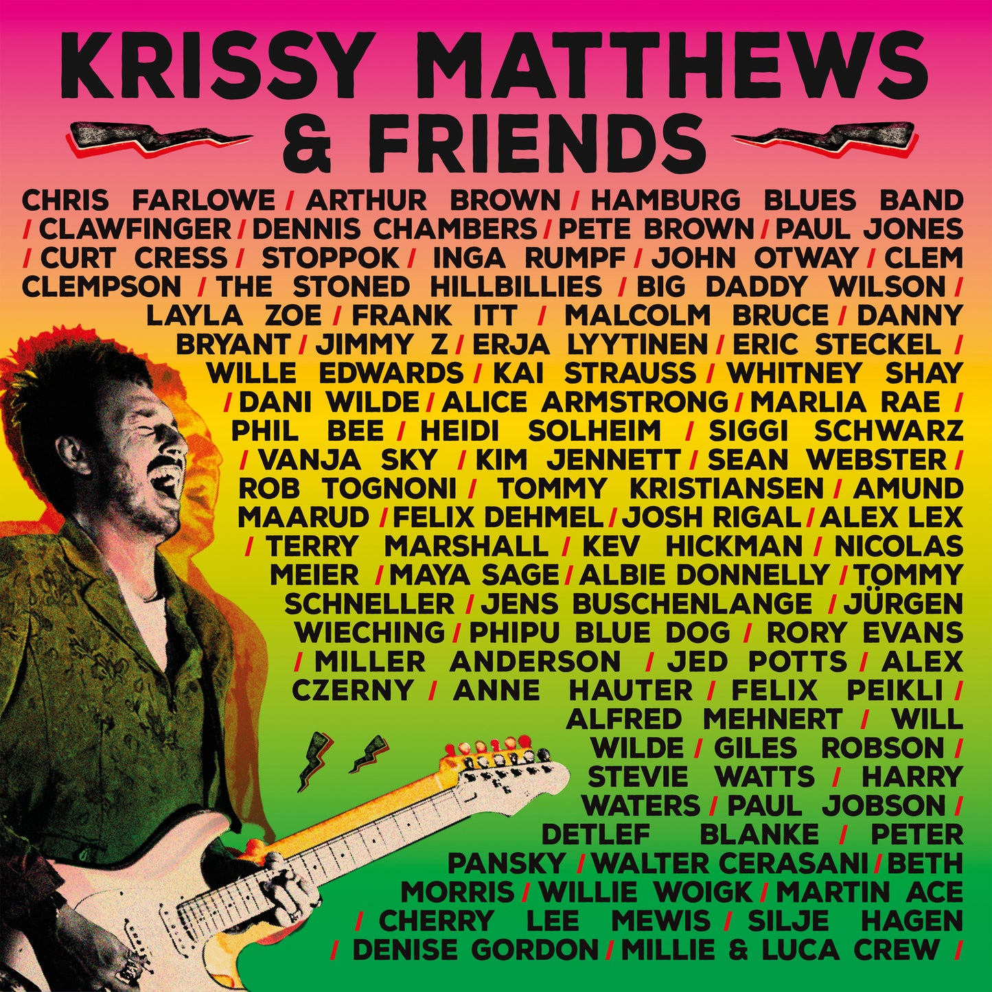 Vinyl record cover featuring a portrait of Krissy Matthews and a list of artists.