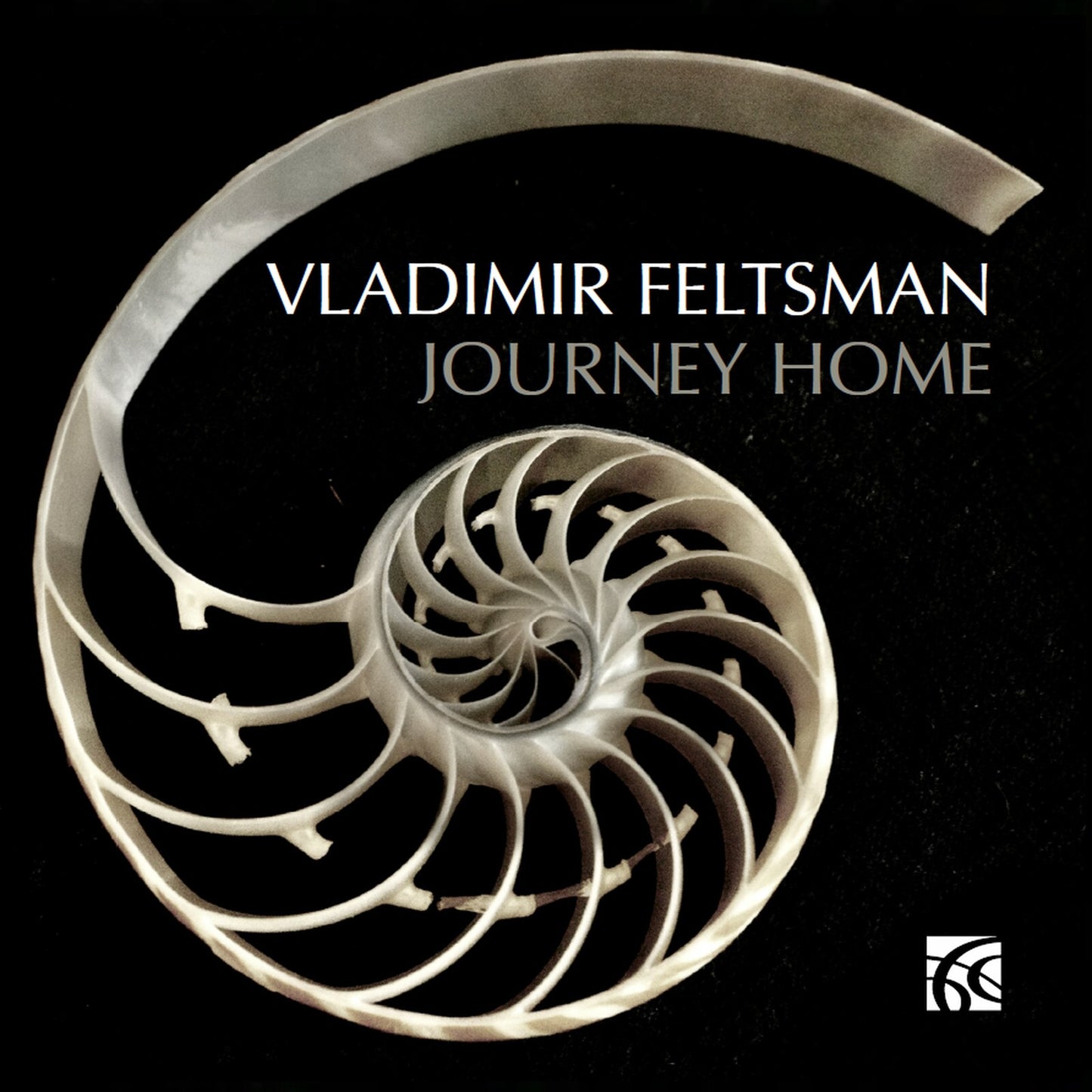 CD cover for Vladimir Feltsman’s “Journey Home” with a spiral design.