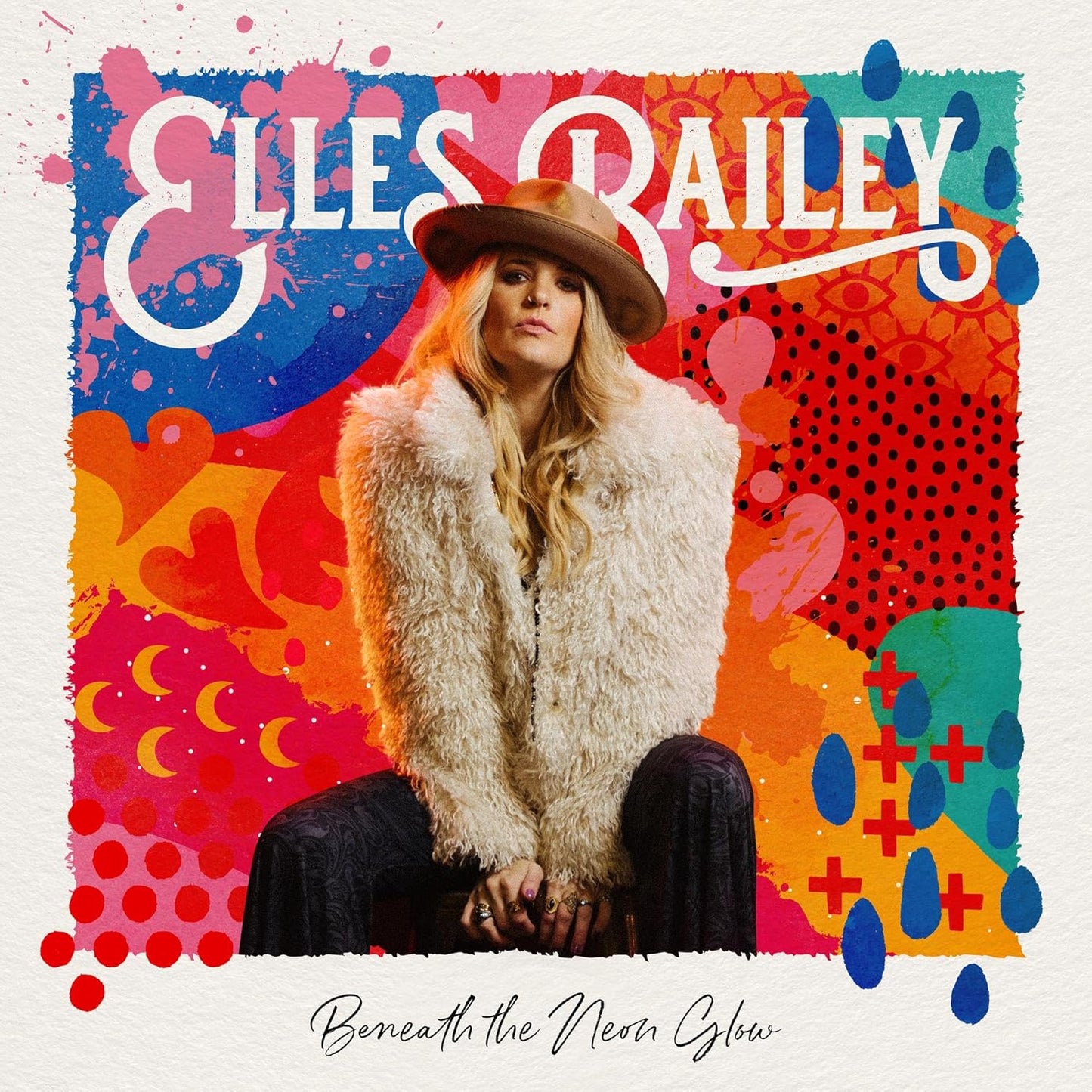 CD cover for Elles Bailey’s “Beneath The Neon Glow” featuring a portrait.